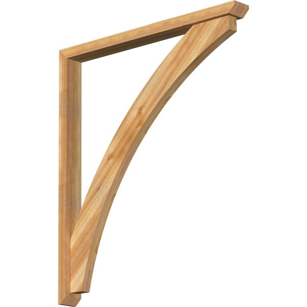 Ekena Millwork Thorton Slat Rough Sawn Bracket w/ Offset Brace, Western Red Cedar, 4"W x 42"D x 48"H BKT0402X42X48THR06RWR - main